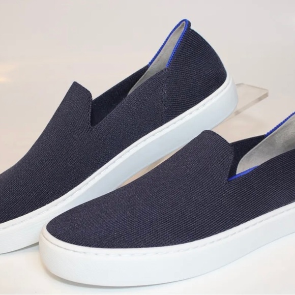 Rothy's The Original Slip On Sneaker Navy Solid Textile Shoe Woman’s US 8.5 - Picture 7 of 11